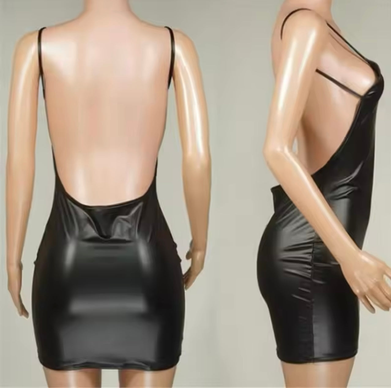 Black Open Back Mini Dress